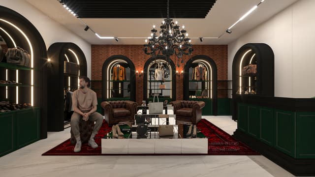 طراحی گالری کفش چرم